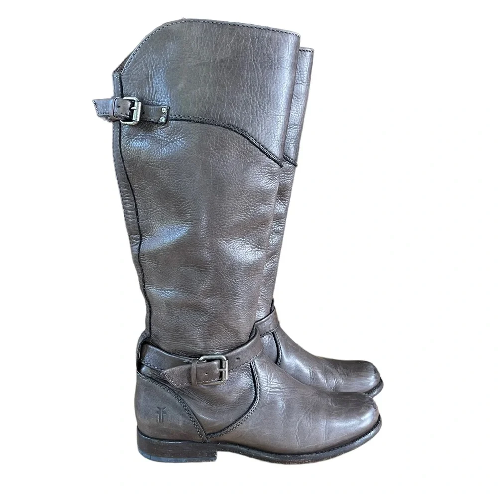 Frye Phillip Riding Brown Leather Boot - Picture 11 of 16